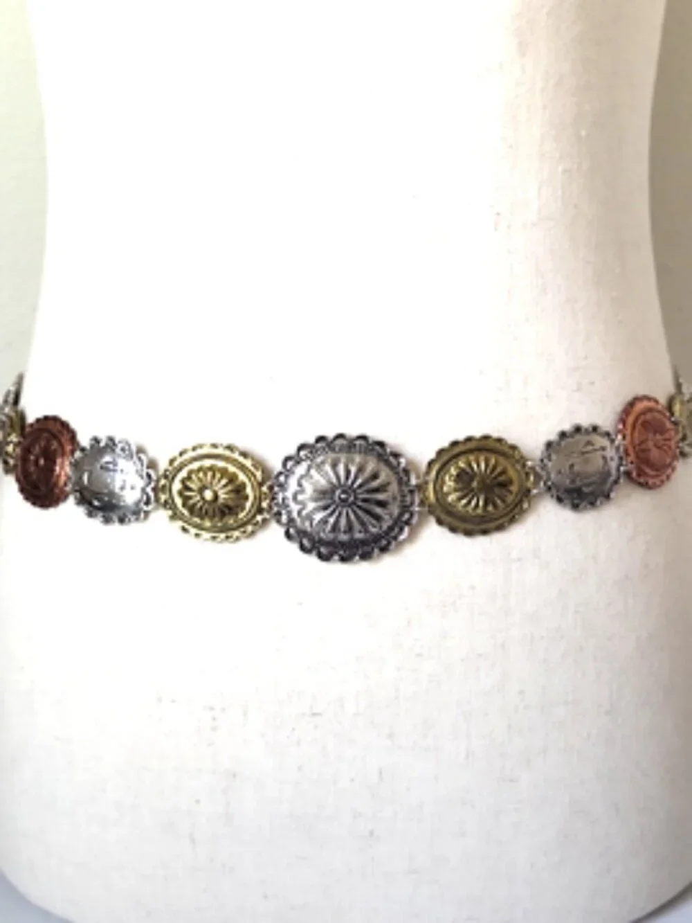 Vintage Western Multi-Tone Concho Belt - Womens Waist Accessory 40